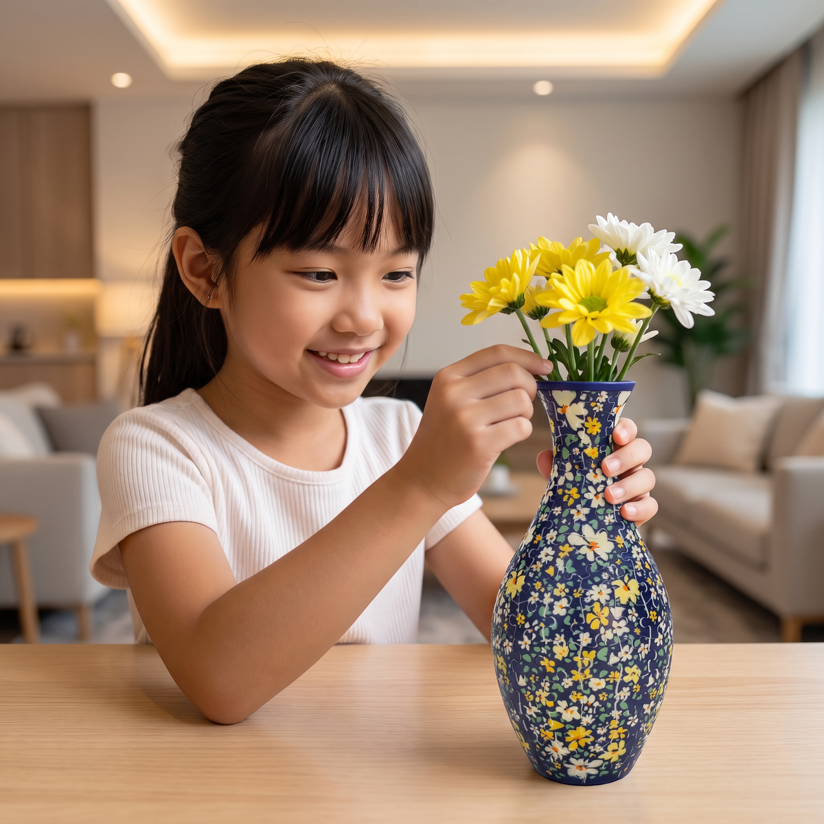 DIY 3D Jigsaw Puzzle Flower Vase