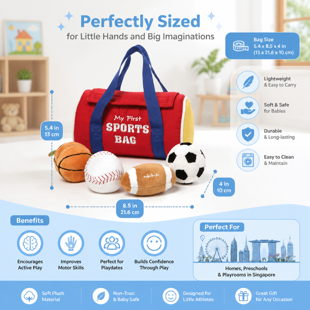 My First Sports Plush Bag – Soft Baby Play Set