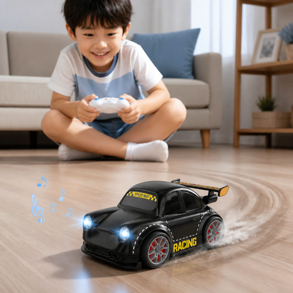 RC Racing Drift Car for Kids - Remote Control with Sensor Lights & Sound