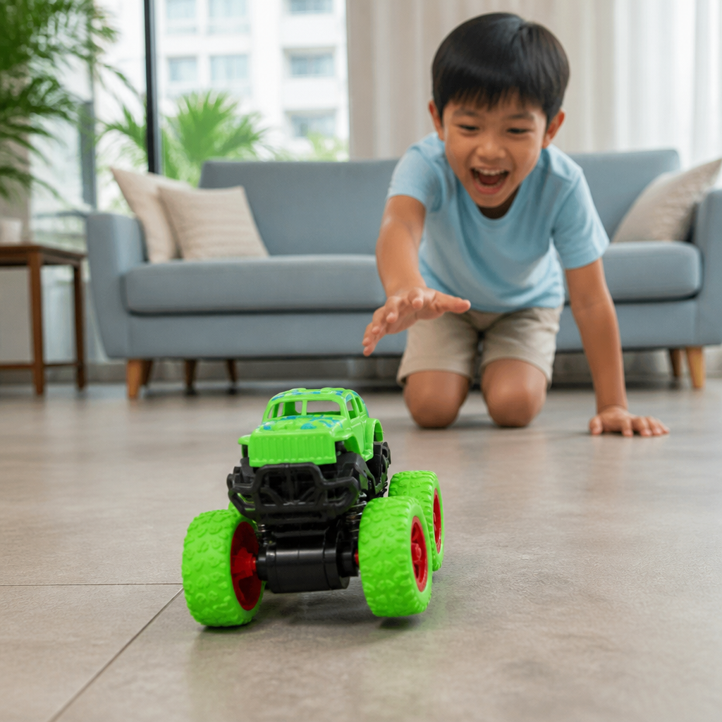 Friction-Powered Monster Truck Stunt Car for Kids