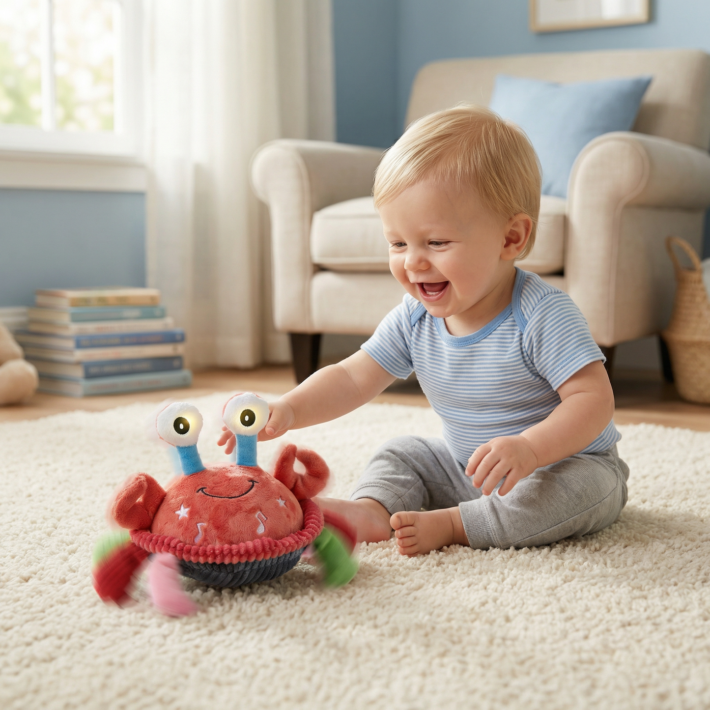 Interactive Musical Crab with Voice Function – Moving Educational Toy for Babies