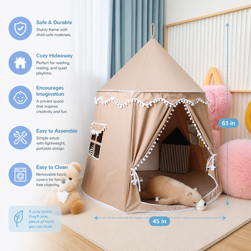 Cozy Kids Play Tent – A Charming Hideaway for Reading & Play