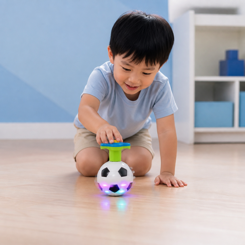 Interactive Light-Up Musical Spinning Top Toy for Kids