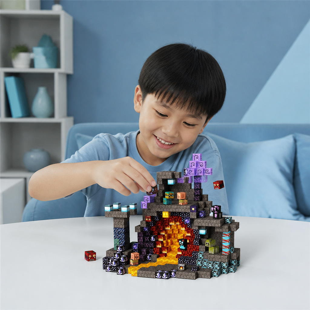 100-Piece Magnetic Building Cube Set – Montessori STEM Construction Toy for Kids