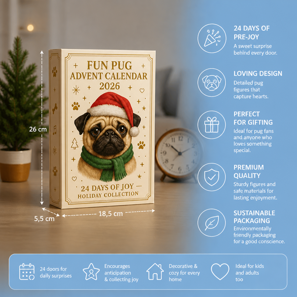 24-Day Pug Advent Calendar with Surprise Figurines