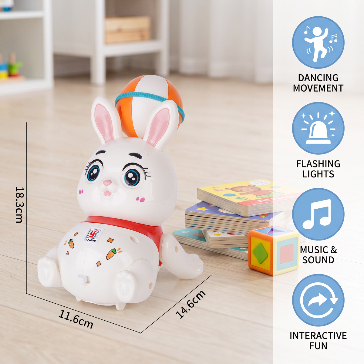 Interactive Dancing Rabbit Toy – Lights, Music & Fun Movement