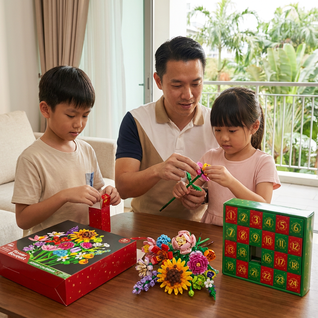Christmas Building Block Flower Bouquet Advent Calendar