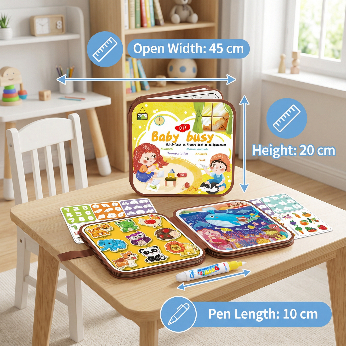 2-in-1 Magical Montessori Story Book for Drawing and Play