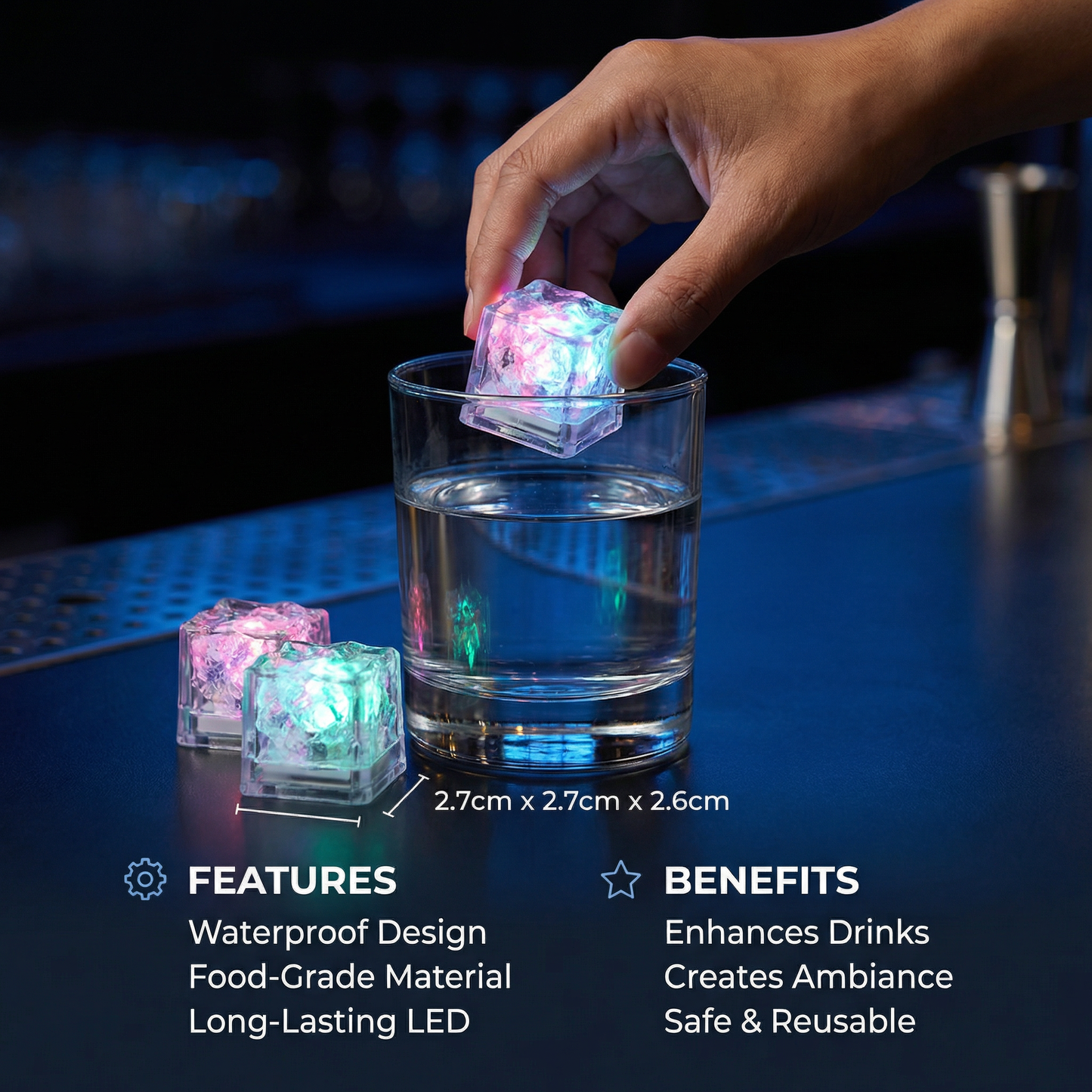 Light-Up Bath Cube Toy Set for Kids – 6-Piece Set
