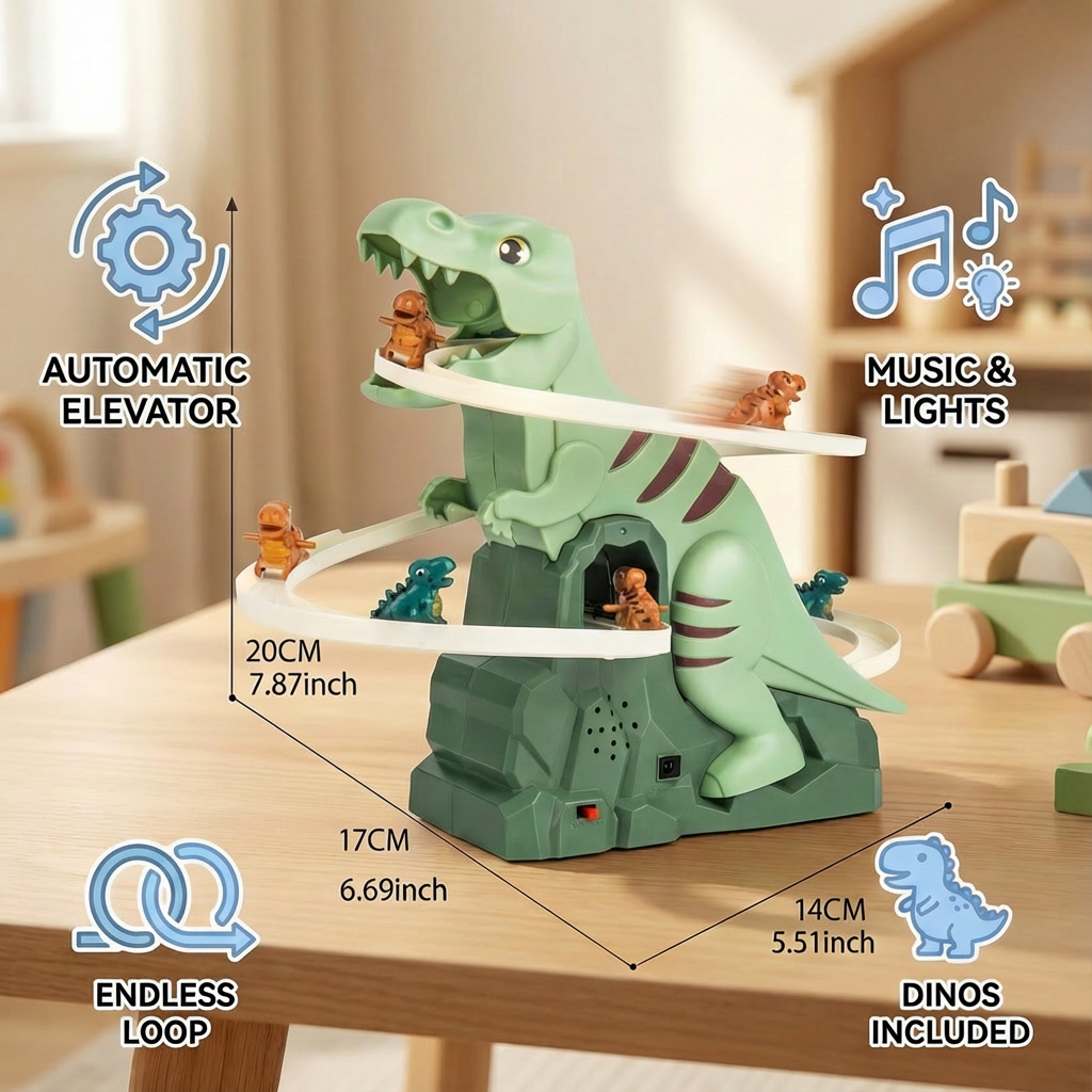 Dino Slide Roller Coaster Fun