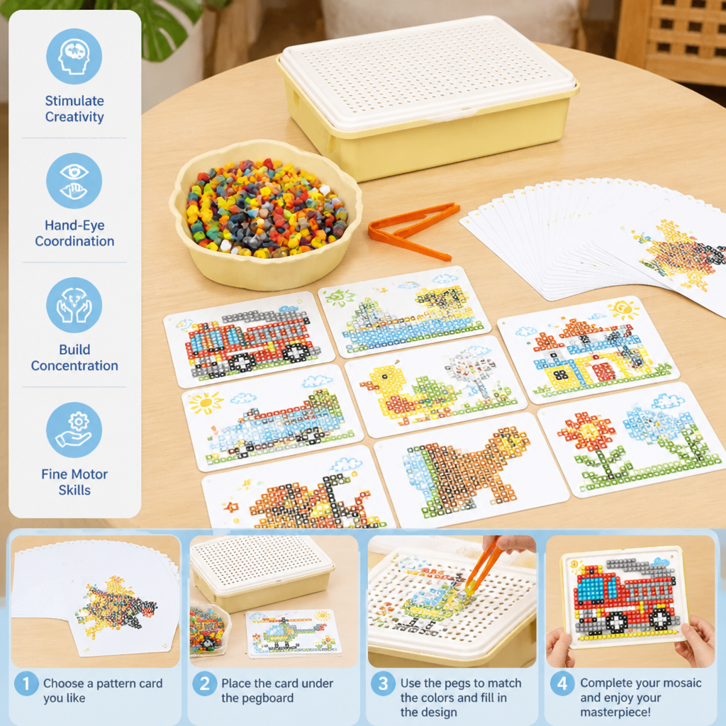 Montessori Learning Peg Mosaic Board