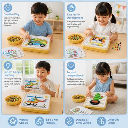 Montessori Learning Peg Mosaic Board