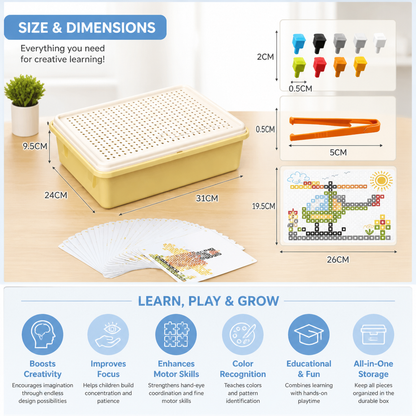 Montessori Learning Peg Mosaic Board