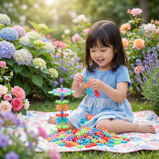 Snowflake Building Blocks for Children ⎜ Creative 3D Puzzle Toy for Educational Fun and Fine Motor Skills