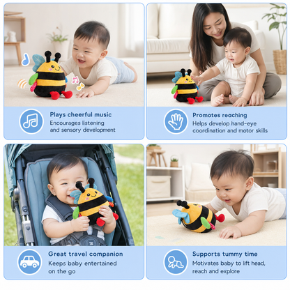 Interactive Musical Tummy Time Bee Plush Toy