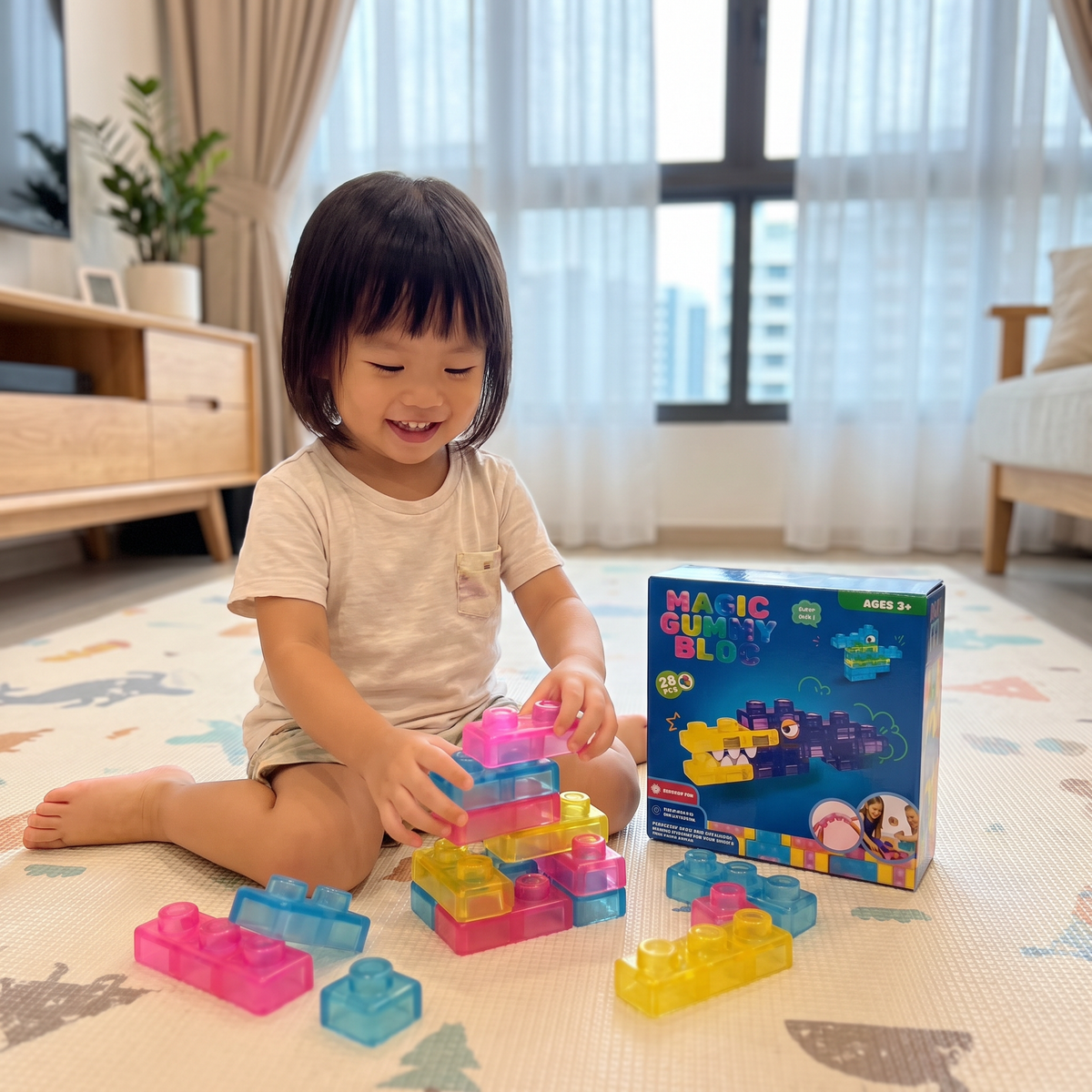 Safe & Soft Squishy Jelly Building Blocks for Kids