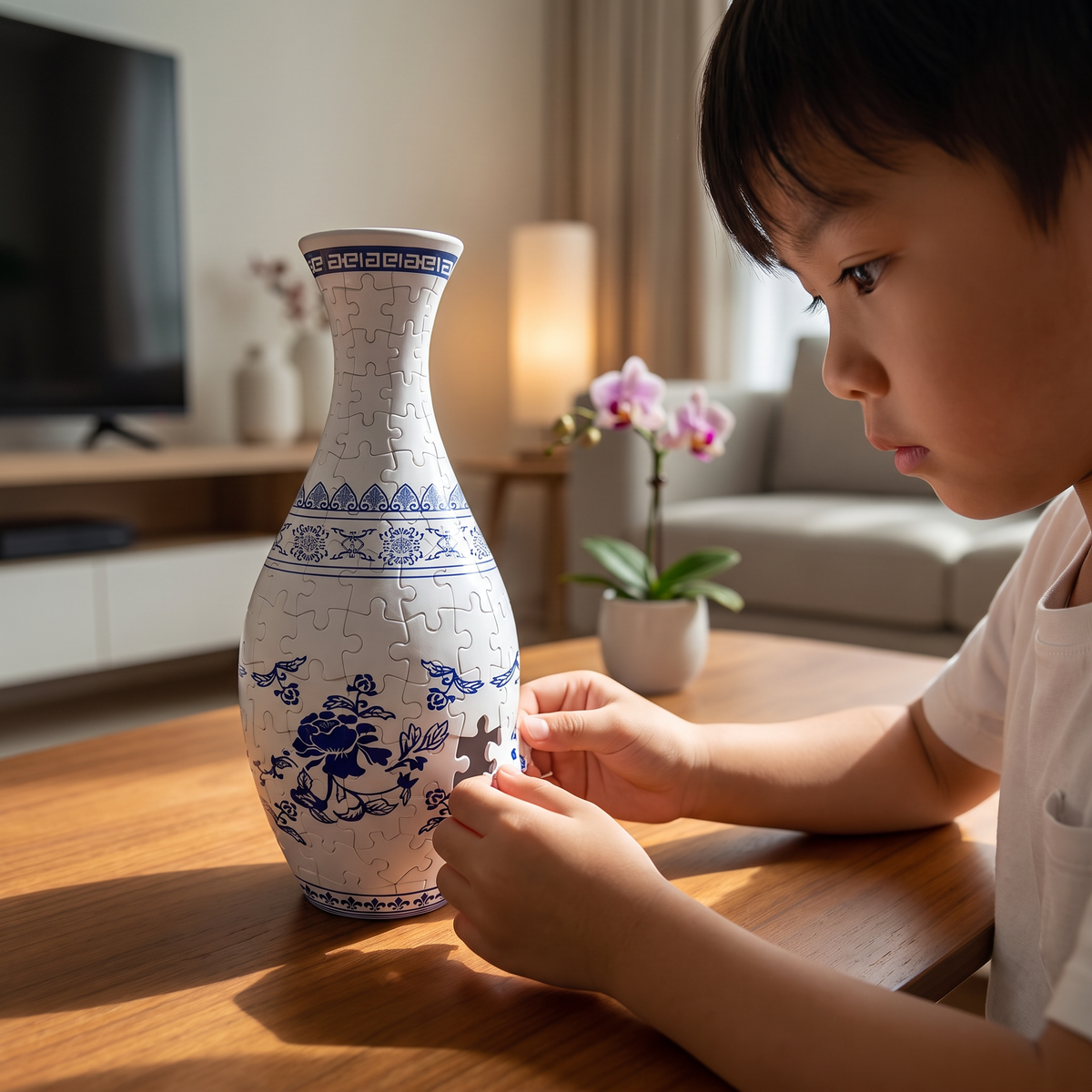 DIY 3D Jigsaw Puzzle Flower Vase