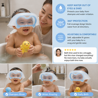 Adjustable Baby Water & Shampoo Visor with 360° Eye & Ear Protection