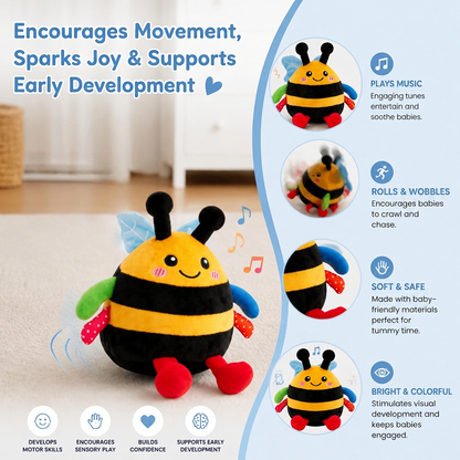 Interactive Musical Tummy Time Bee Plush Toy
