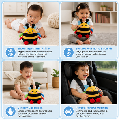 Interactive Musical Tummy Time Bee Plush Toy