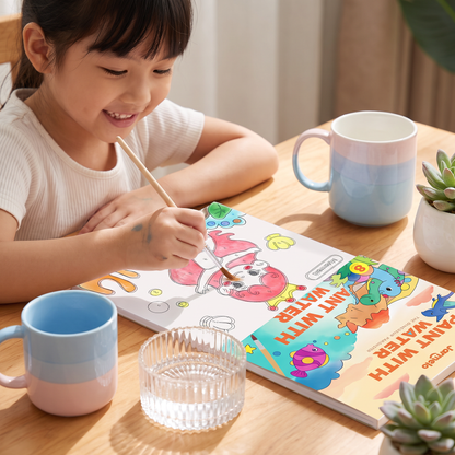 Watercolor Painting Book with Brush – Mess-Free Paint with Water Fun