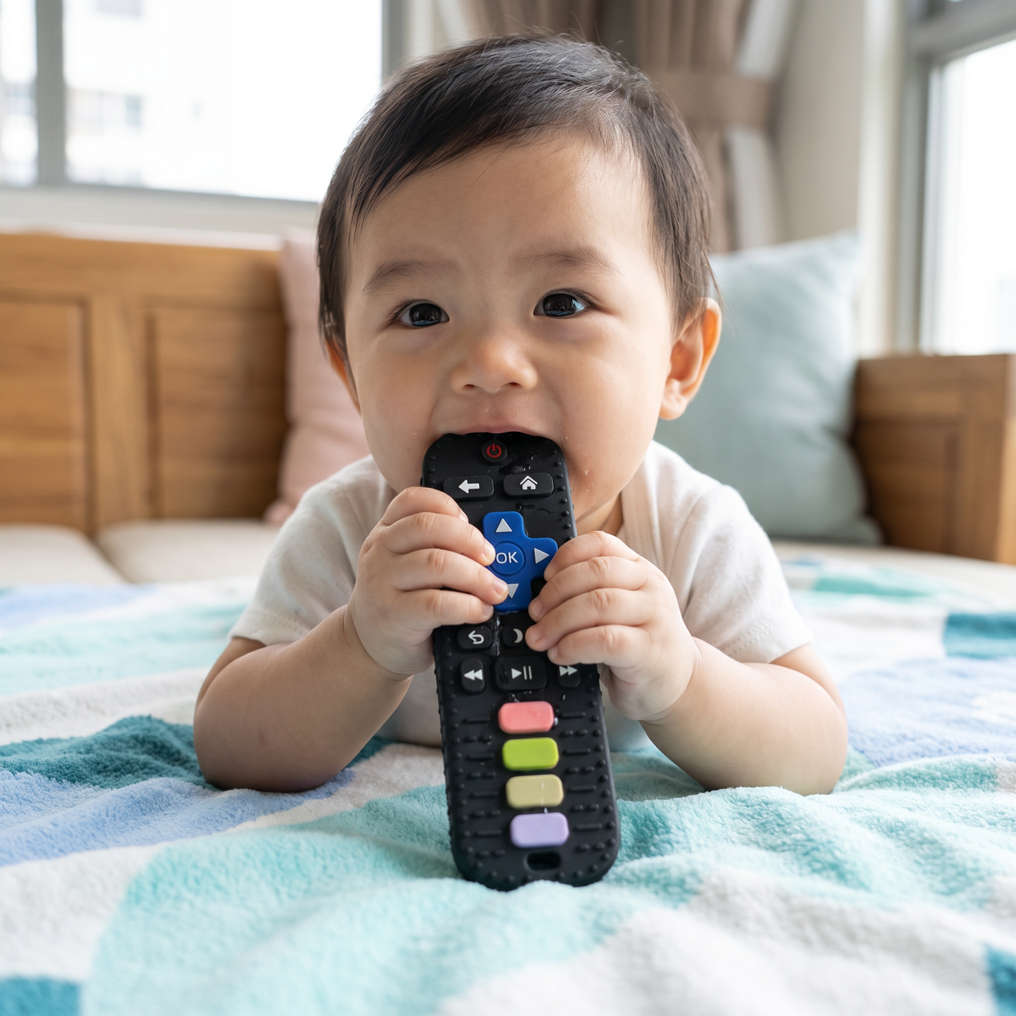 Silicone Remote Control Baby Teether – BPA-Free Sensory Chew Toy