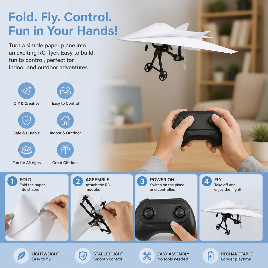 DIY Remote Control Paper Airplane Kit