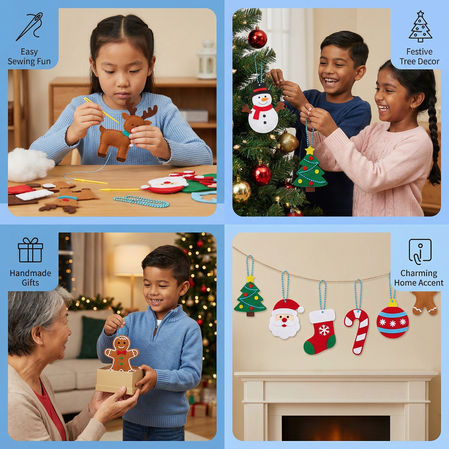 Safe Felt Christmas Set for DIY Sewing