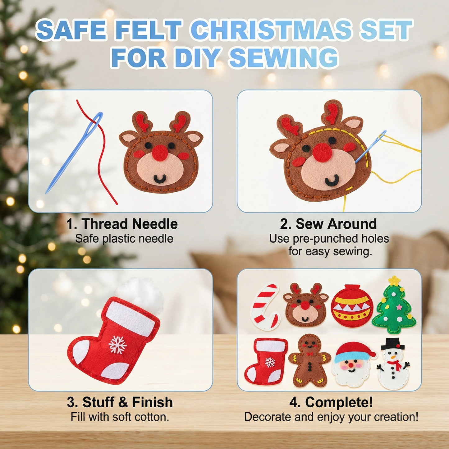 Safe Felt Christmas Set for DIY Sewing
