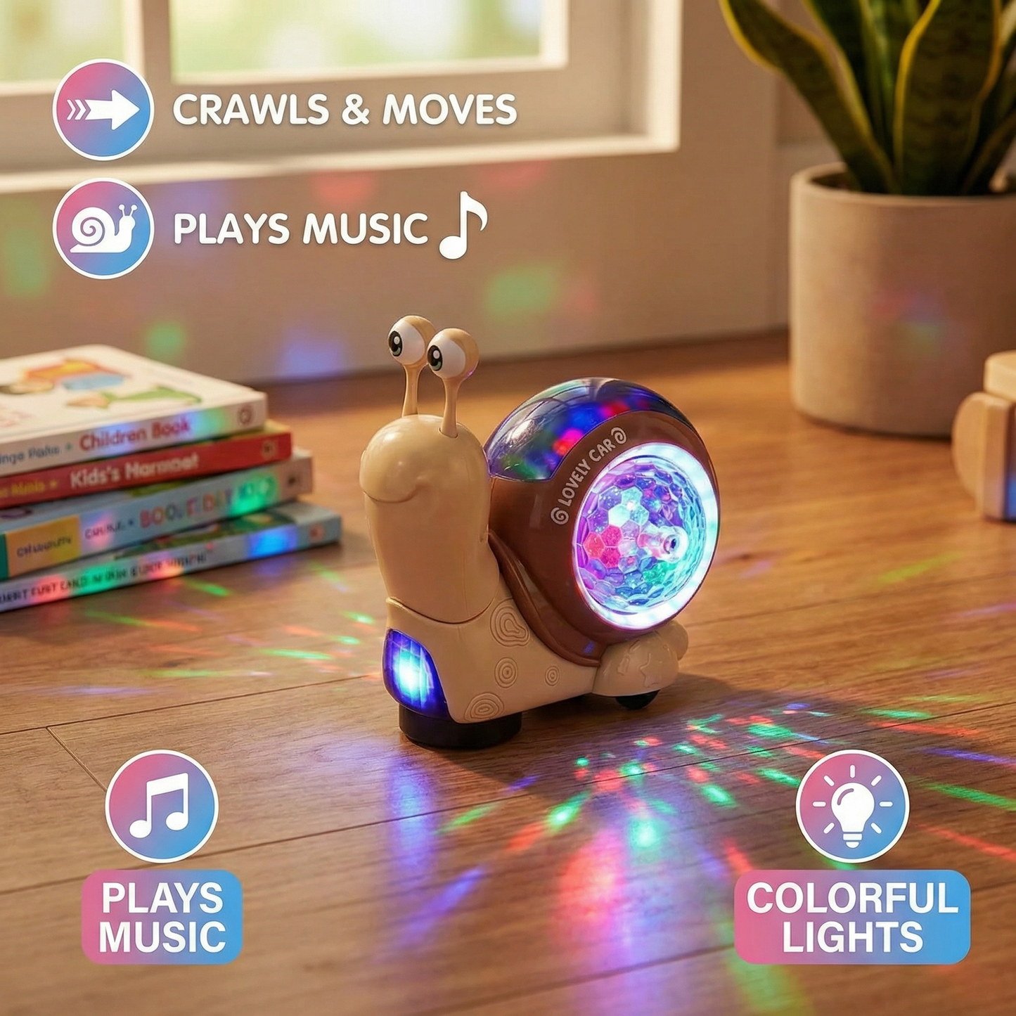 Glowing and Music Playing Snail Crawling Toy
