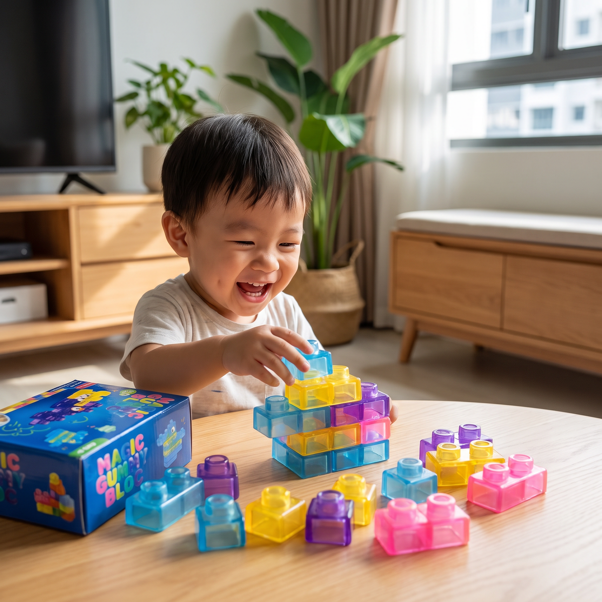 Safe & Soft Squishy Jelly Building Blocks for Kids
