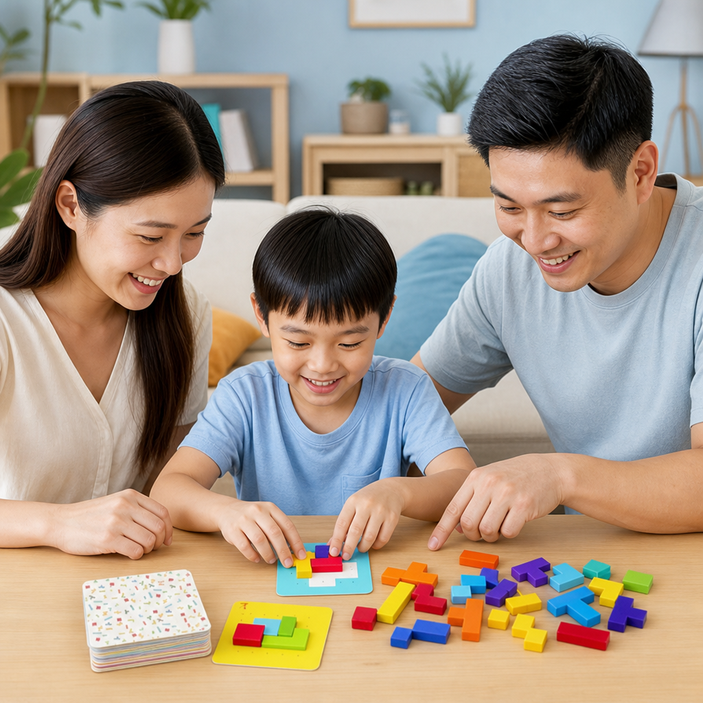 Wooden  Shape Matching Puzzle Family Game