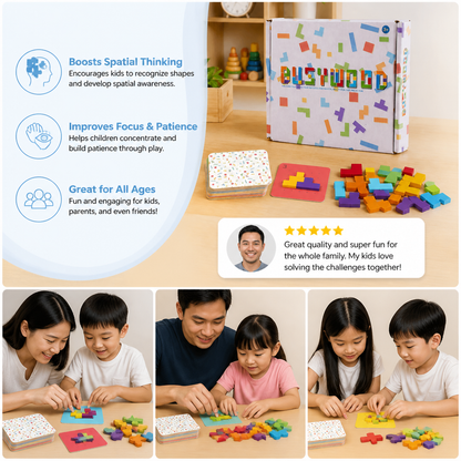 Wooden  Shape Matching Puzzle Family Game