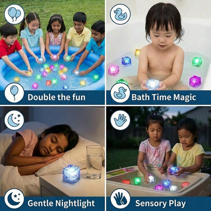 Light-Up Bath Cube Toy Set for Kids – 6-Piece Set