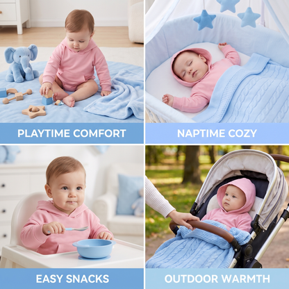Hooded Baby Romper – Soft Long Sleeve Onesie with Front Pocket