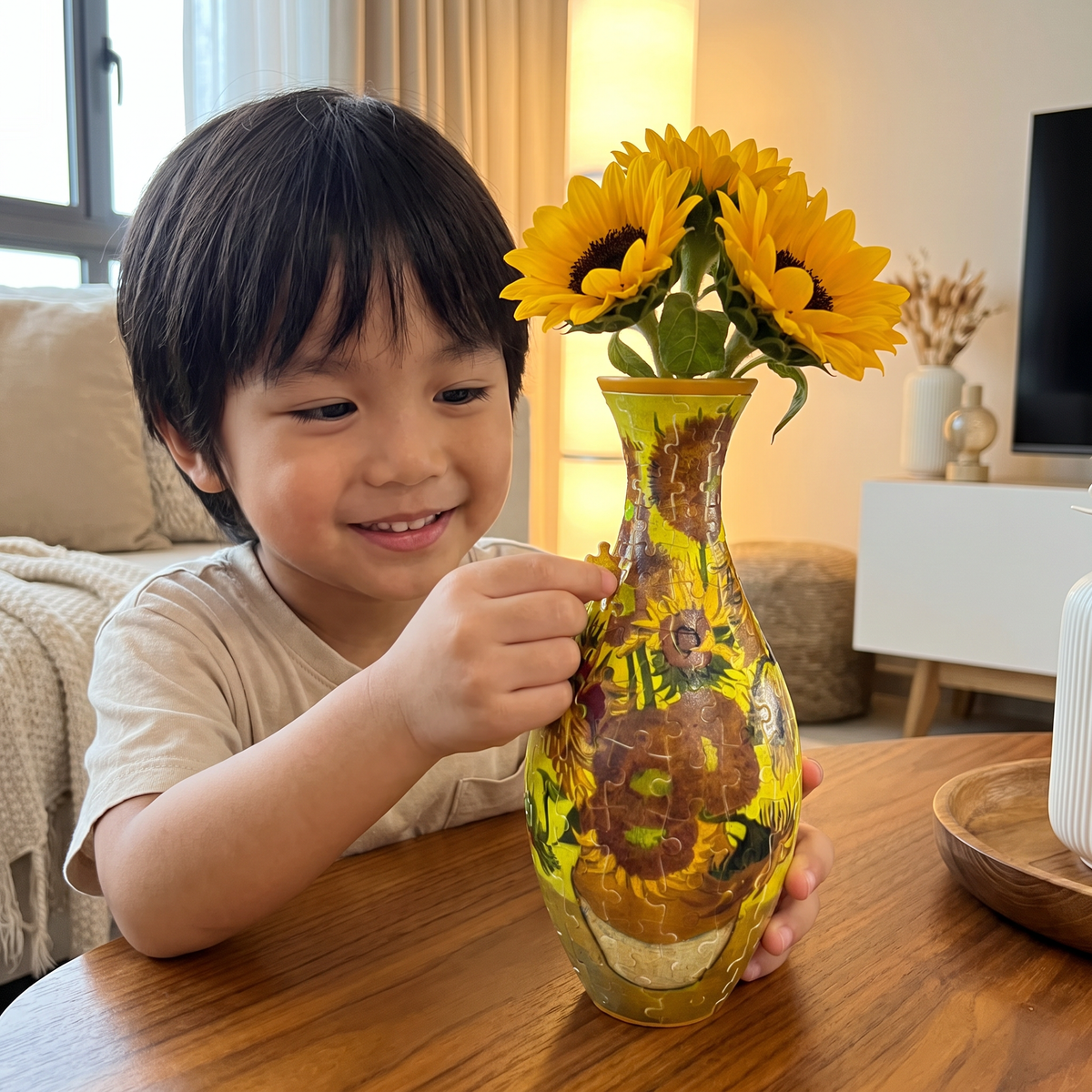 DIY 3D Jigsaw Puzzle Flower Vase