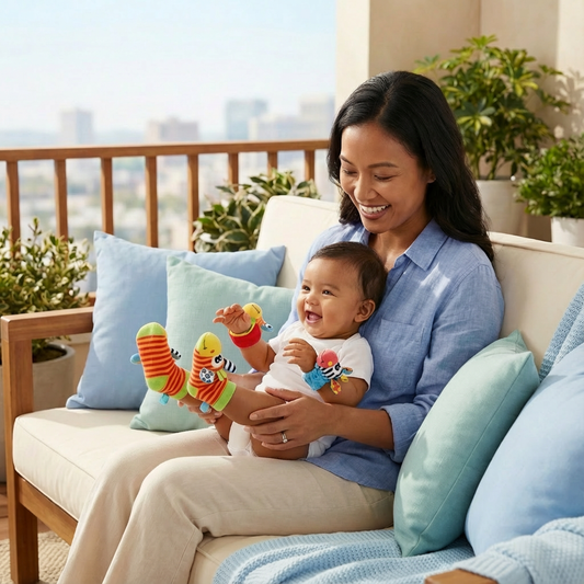 Baby Rattle Wrist and Sock Set ⎜ Colorful Sensory Toys for Early Learning and Motor Skill Development