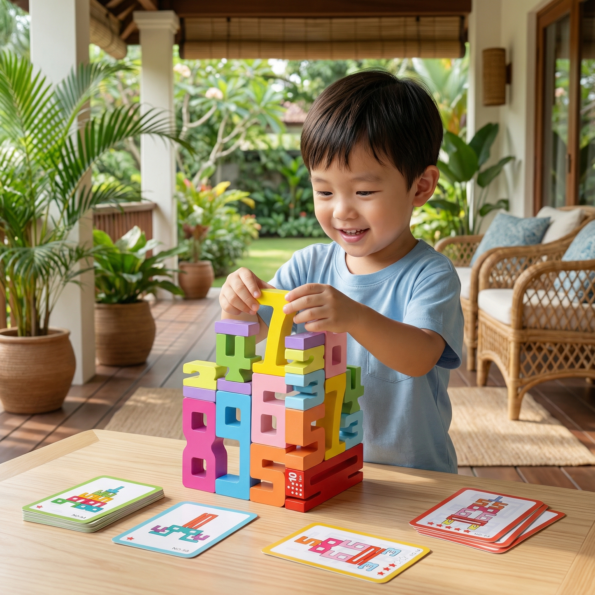 Wooden Number Blocks for Kids ⎜ Colorful Stacking Toy for Counting, Lo ...