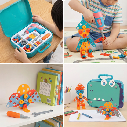 Handyman Building Set for Children in Cute Dino Design
