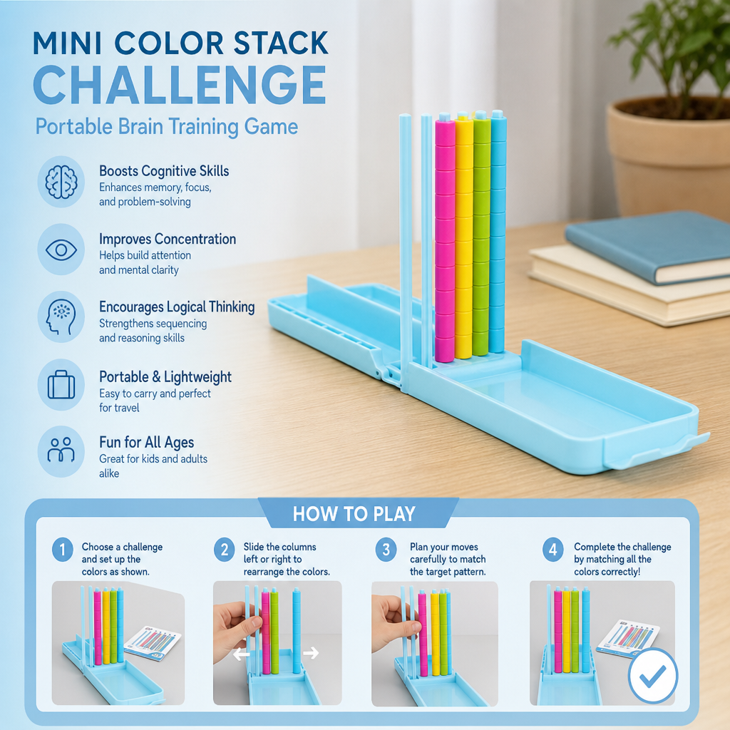 Mini Color Stack Challenge – Portable Brain Training Game