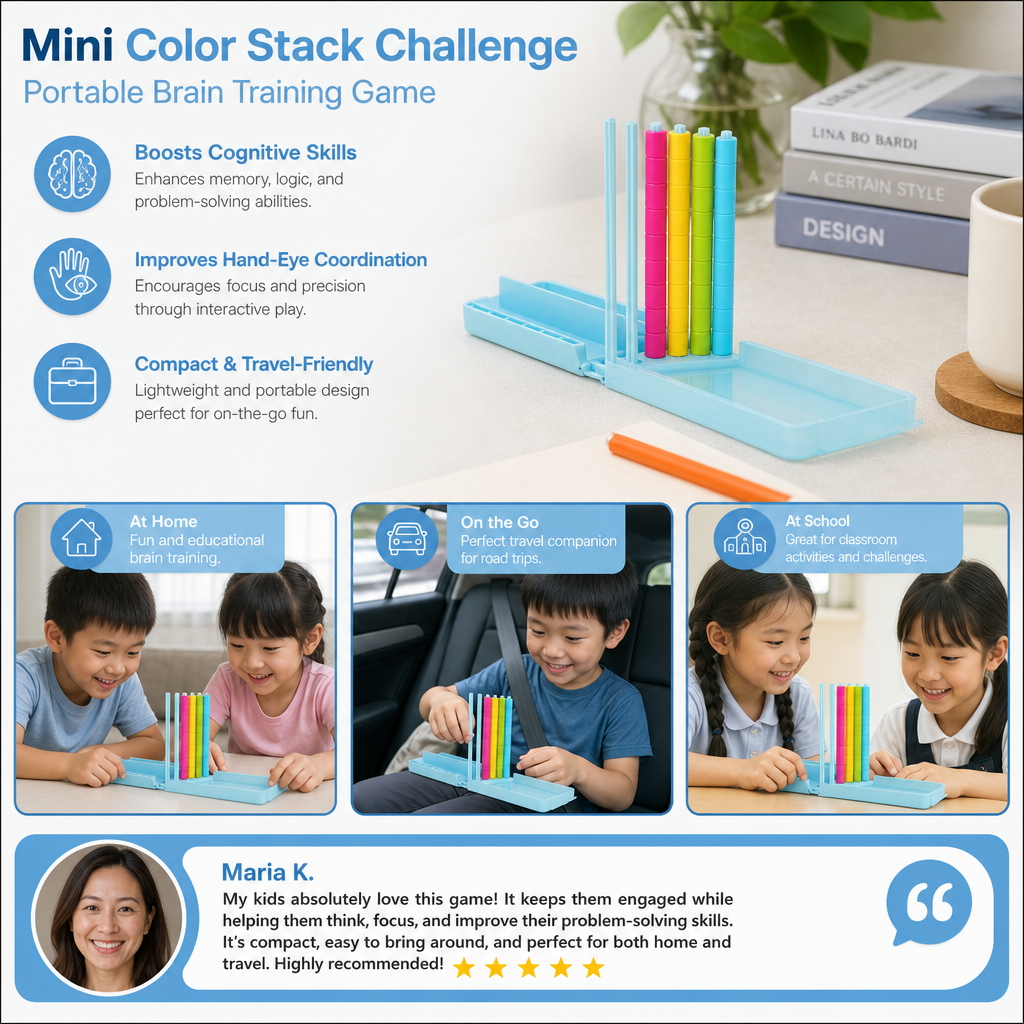 Mini Color Stack Challenge – Portable Brain Training Game