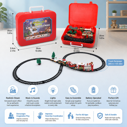 Kids’ Electric Train Set with Lights, Sounds & Steam Effects
