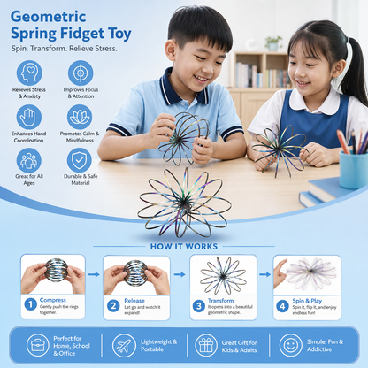 Geometric Spring Fidget Toy – Sensory Stress Relief Sculpture