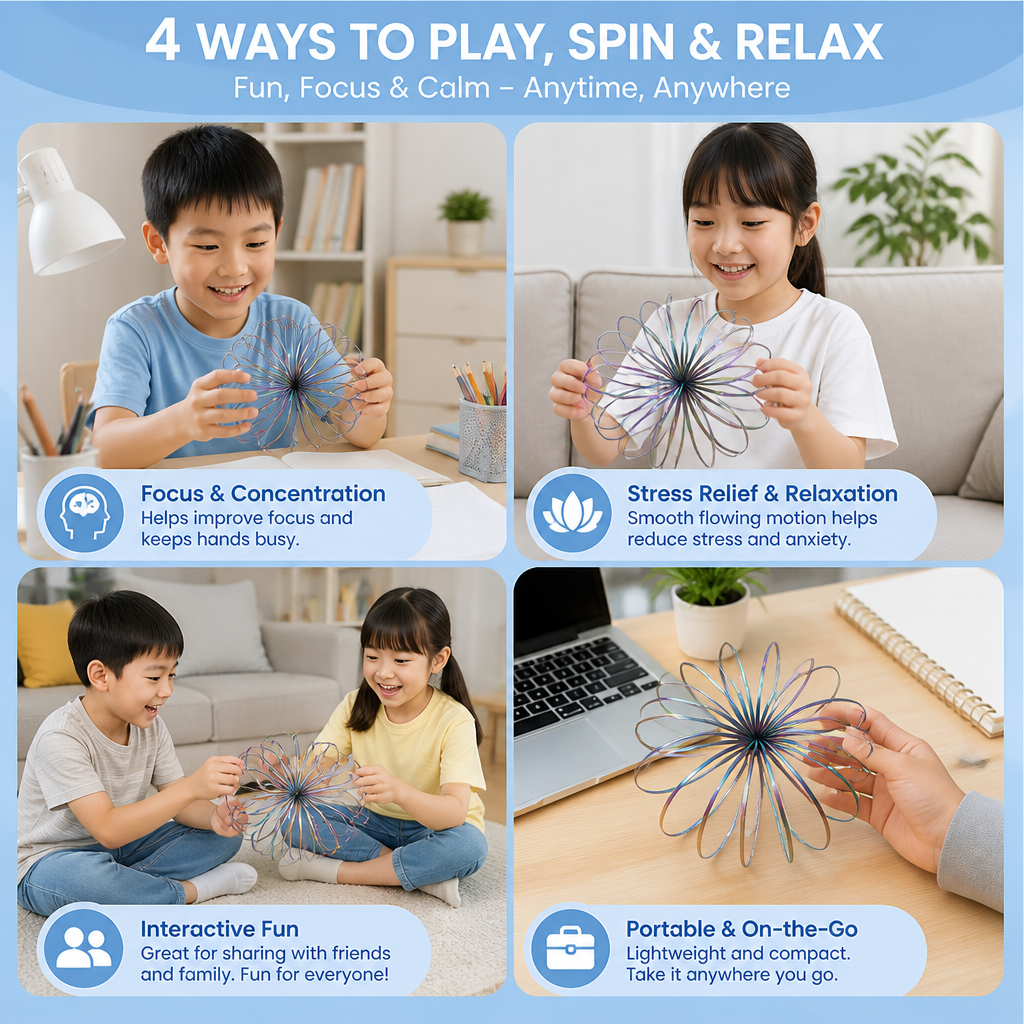 Geometric Spring Fidget Toy – Sensory Stress Relief Sculpture
