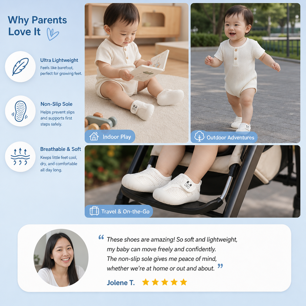 Comfortable Baby Shoes with Soft, Non-Slip Soles