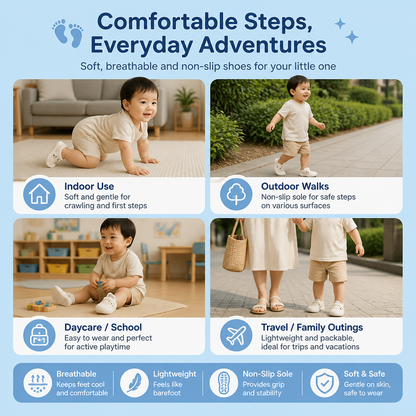 Comfortable Baby Shoes with Soft, Non-Slip Soles