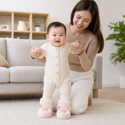 Warm & Cozy Fleece-Lined Baby Booties with Soft Non-Slip Soles