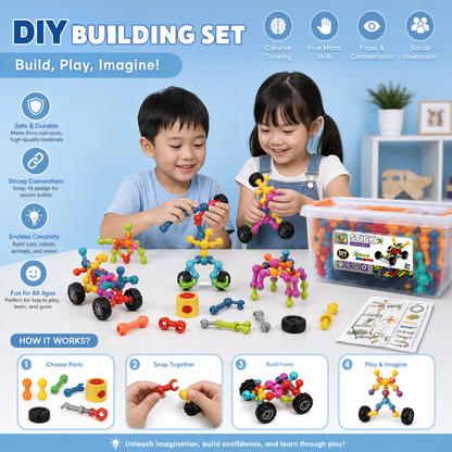 Educational DIY Building Set with Movable Joints