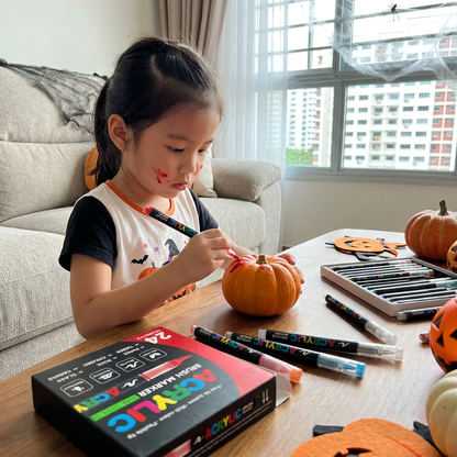 Dual-Tip Acrylic Paint Marker Set with Fine & Brush Tips