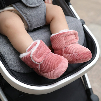 Warm & Cozy Plush Baby Booties with Soft, Non-Slip Soles